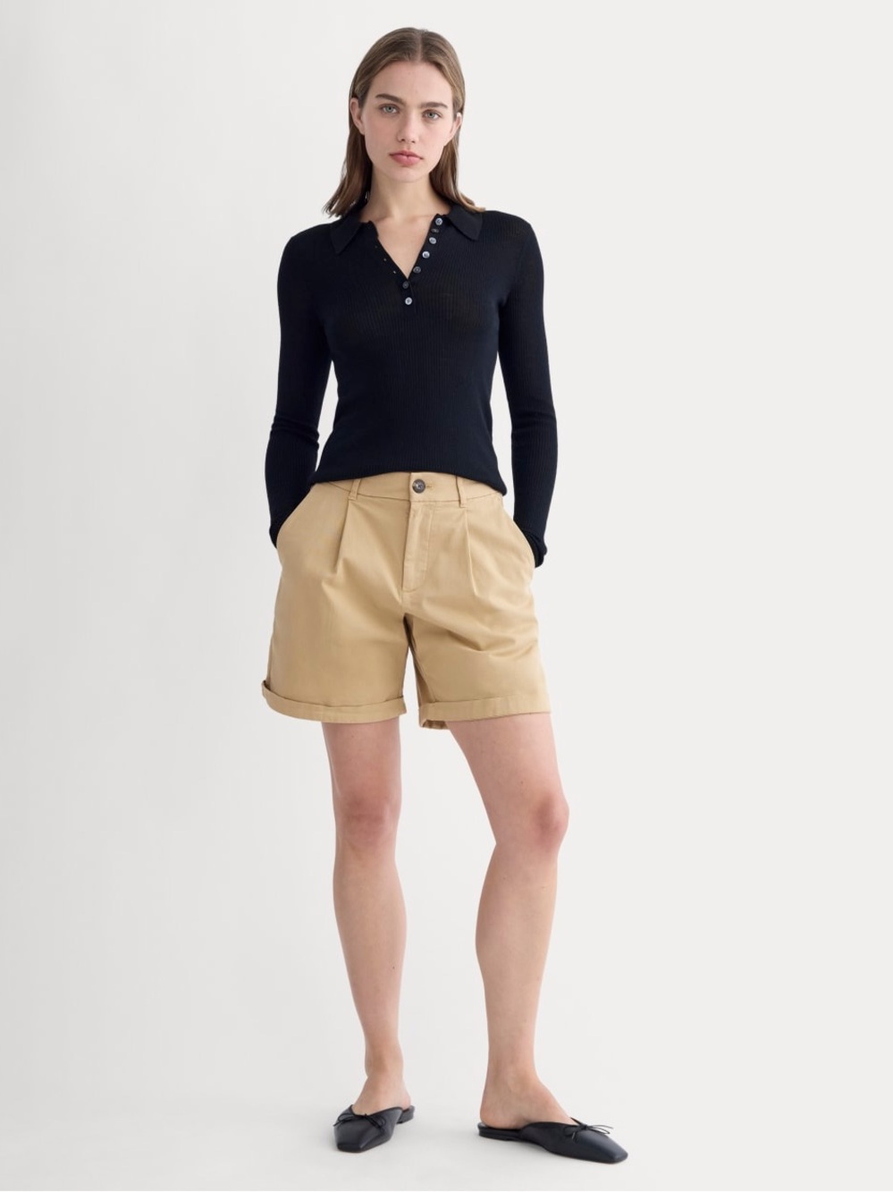 Everlane Pleated Khaki Women’s Shorts NWT